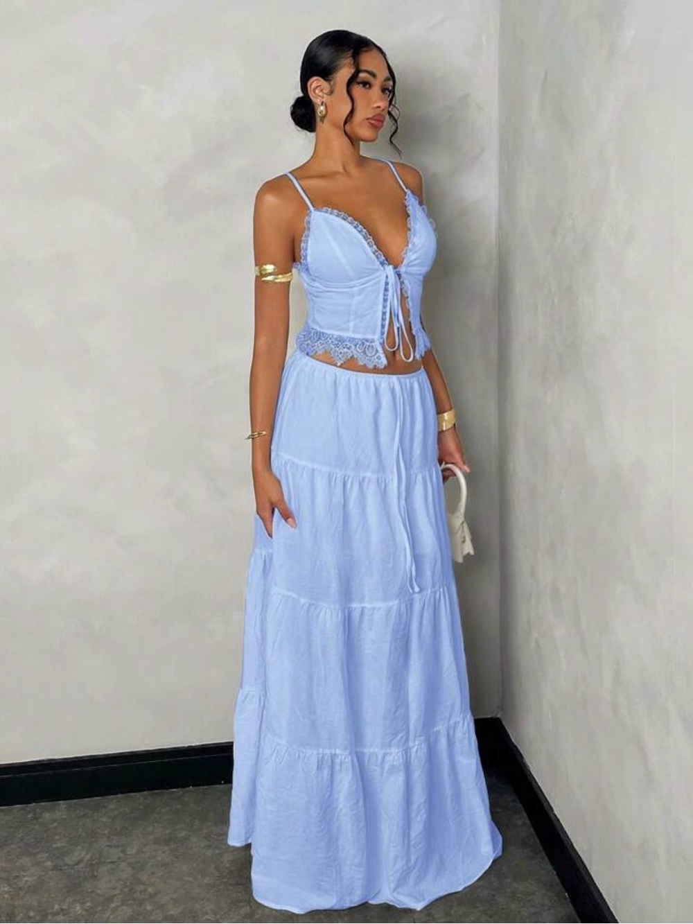 Light Blue Boho Vacation Dress size L brand new